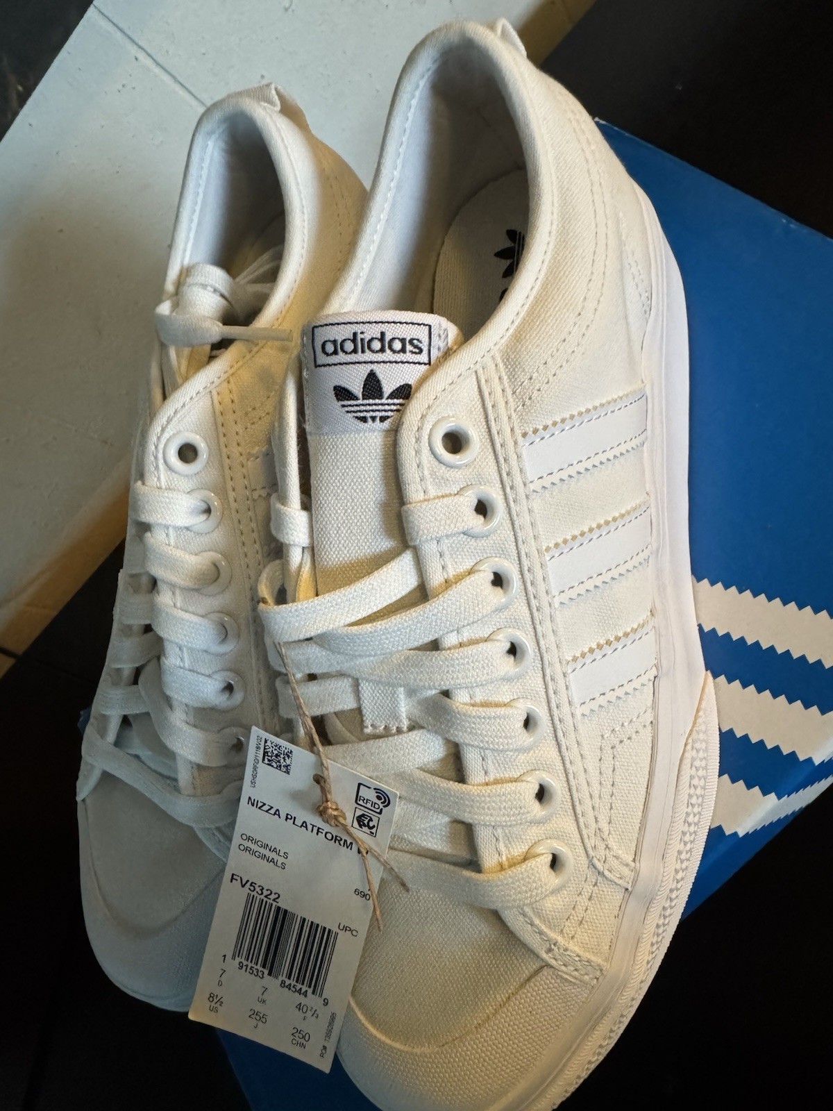 adidas Nizza Platform W Triple White FV5322 Women's White At