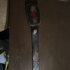 Genuine Brown Leather Belt with Matching Leather buckle 37 Inches Long