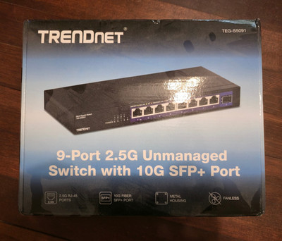TRENDnet 9 Port 2.5G Unmanaged Switch with 10G SFP+ Port TEG-S5091