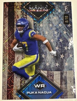Puka Nacua 2024 Wild Card Auto Mania Diamond Vintage Flag MOJO Foil #AMAD-PN /10