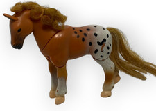    1995 KID KORE TOY HORSE BROWN WHITE PALOMINO PONY TOY 5" MINATURE VINTAGE B8