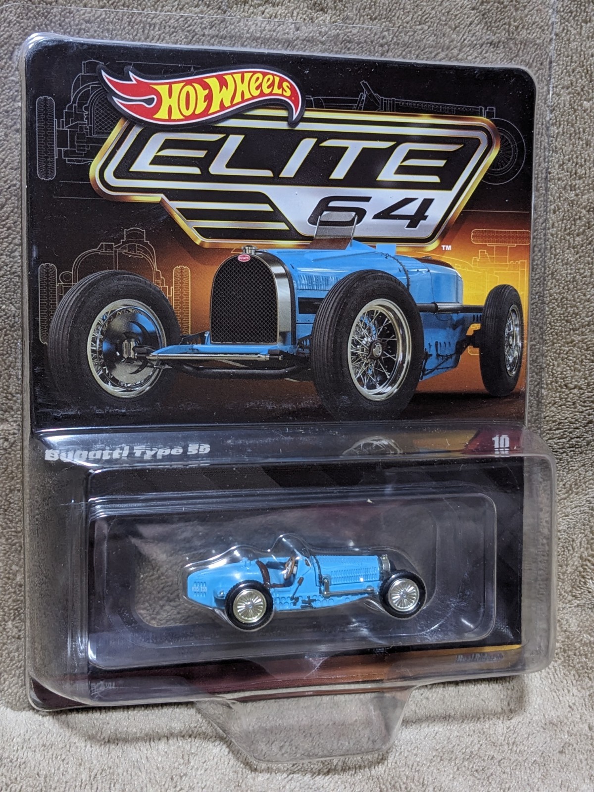 Hot Wheels Elite 64 Bugatti Type 59 Blue Brand New With Protector
