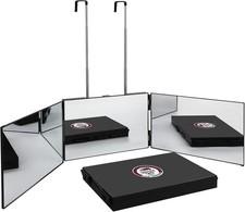 3 Way Mirror for Self Hair Cutting, 360  Trifold Mirror with Height Adjustable H