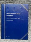 Washington Silver Quarters 1932-1945 34 Coins 90% Silver Album