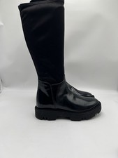 Aquatalia Hillaria black leather and suede knee-high boots Size 10