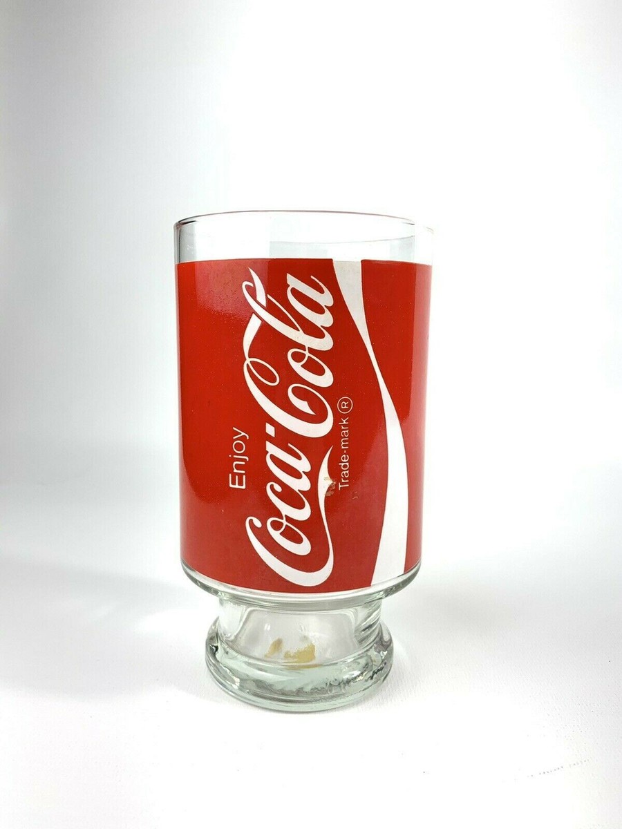 Vintage Large Big ENJOY COCA-COLA Drinking Glass Soda Red Vintage Large Big ENJOY COCA-COLA Drinking Glass Soda Red