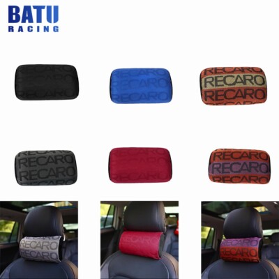 1Pair RECARO Fabric Cloth Headrest Neck Pillows Seat Cushion Human Engineerin