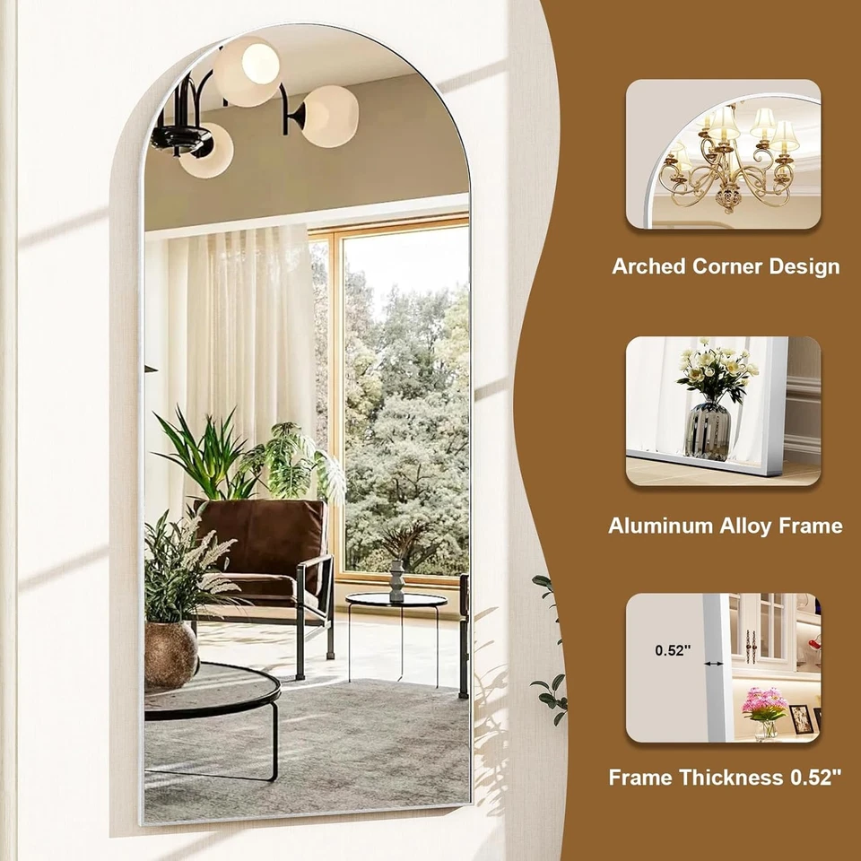 56英寸X21英寸全长镜拱地板镜带铝合金框架Free-Stan — 第 3/4 张图片