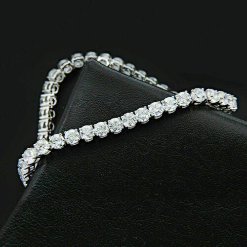 10 Karat runder Diamant Hochzeit Tennis Armband 14 Karat Weißgold-Finish 7 Zoll - Bild 3 von 9