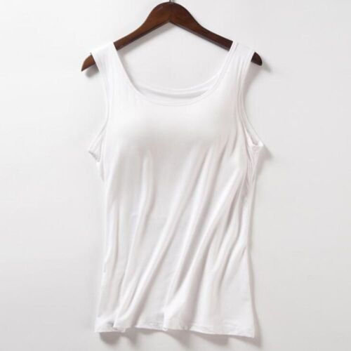 Women Camisole with Built in Shelf Bra Spaghetti Strap Vest Tank Top T shirt | - Picture 54 of 68