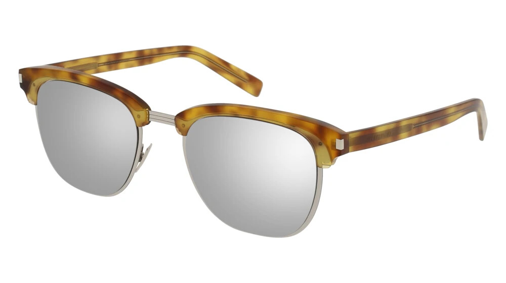 Saint Laurent Sunglasses SLIM SL108 002 Havana YSL Eyewear Silver lens 51-20-145