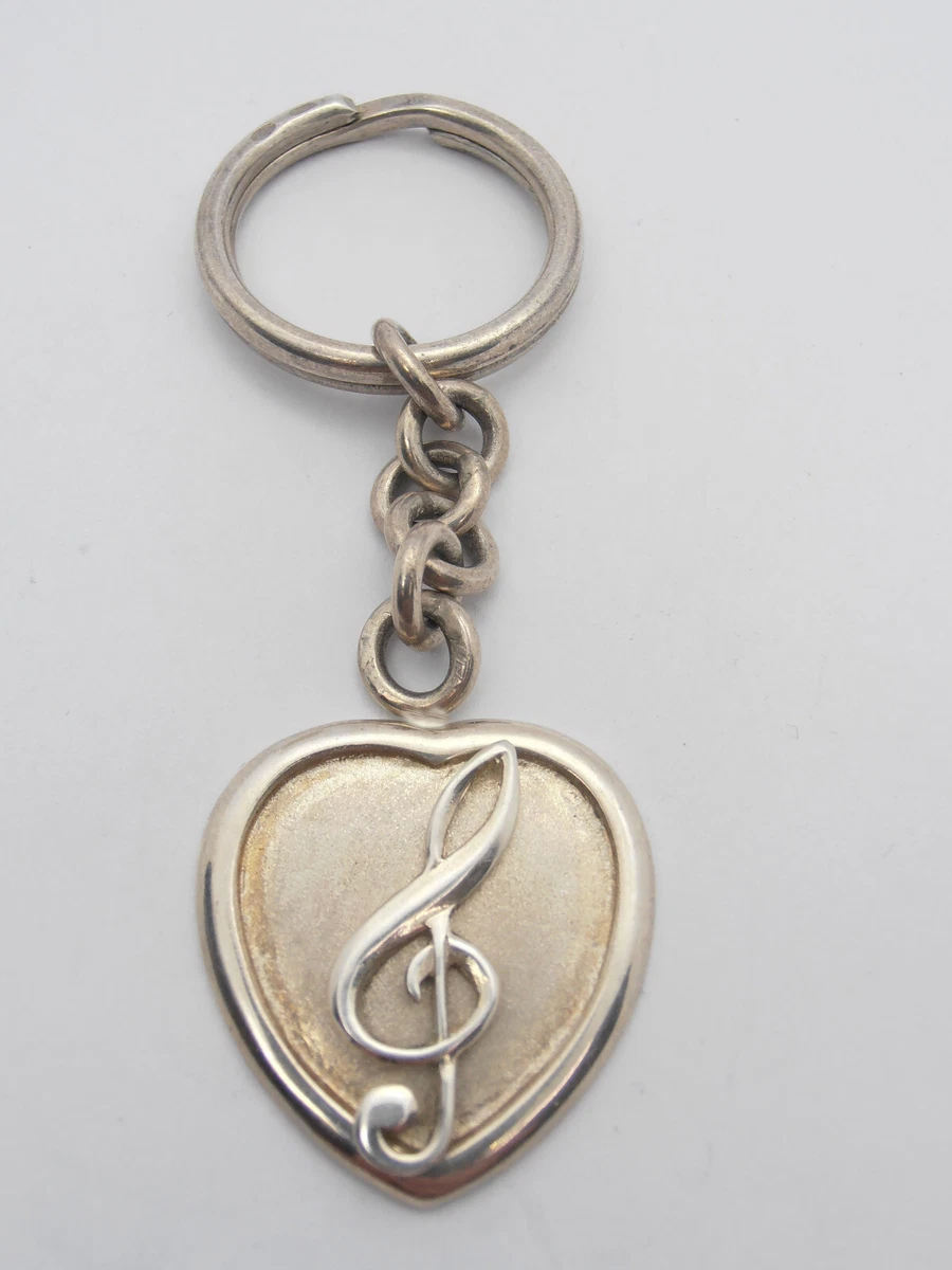 Keepdrum Portachiavi A Forma Di Chiave Di Violino In Metallo Cromato Argento - 55x20x3 Mm, Regalo Per Musicisti E Insegnanti Di Musica