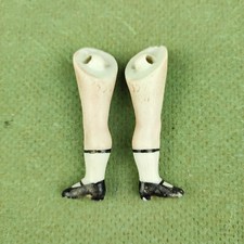 Antique dollhouse doll legs, porcelain, 2.28" / 58 mm, marked "354", elastic fix