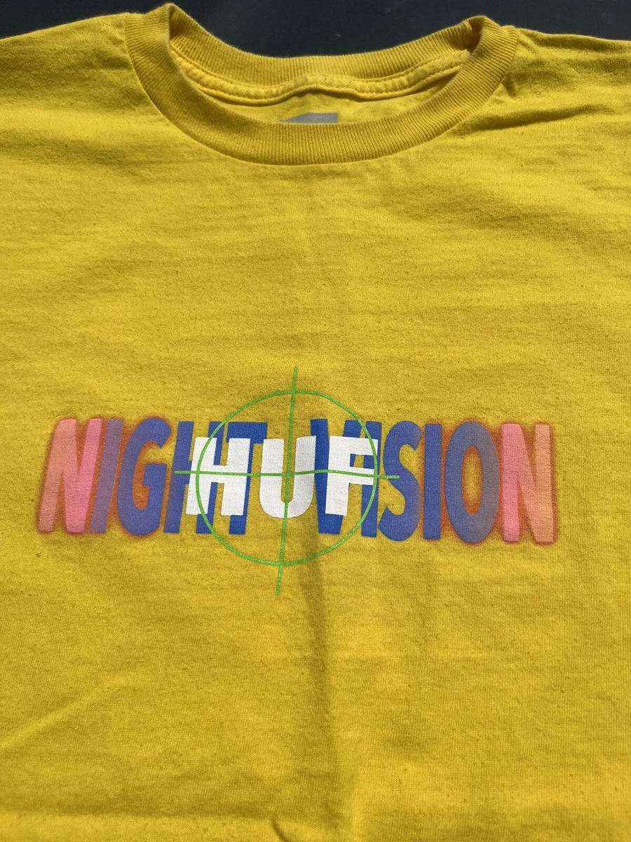 HUF night vision shirt car yellow size M skate