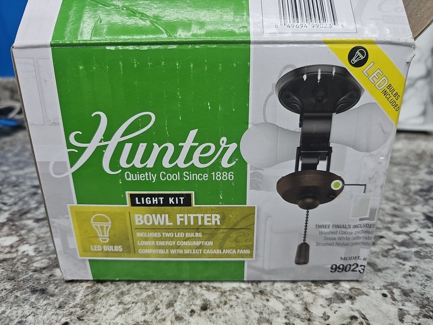 Hunter Bowl Light Fitter 2Light Fluorescent Ceiling Fan Light Kit