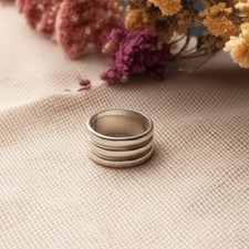 Handmade Sterling Silver Band Ring Wide, Dainty, Fidget-Style, Simple Design