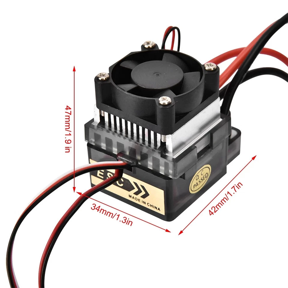 Für RC Auto Boot Double Ways 300A ESC Bürstenmotor drehzahlregler mit Lüfter Neu - Bild 2 von 4