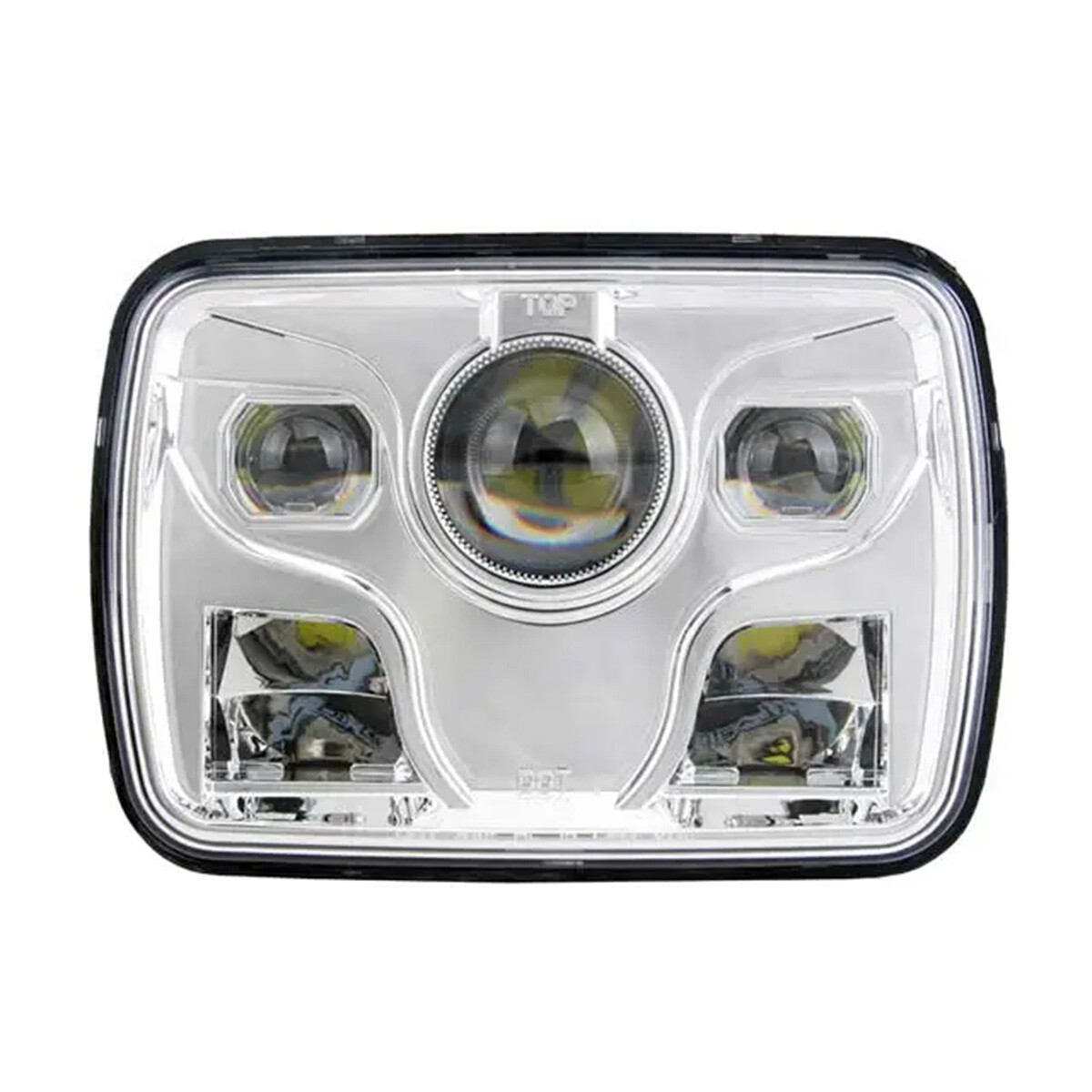 5x7 Inch Rectangular Sealed Beam Chrome LED Headlight with Low/High Beam