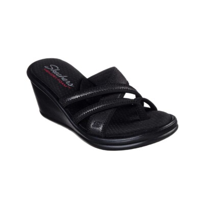 Skechers Women s Rumblers Happy Dayz Sandals Yoga Foam Black 38464 Size 8