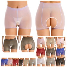 Womens See Through Mesh Sheer Boxer Shorts Ultra-thin Bikini Bottom Lingerie