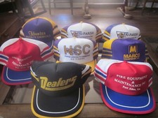 8 VINTAGE 3 STRIPE MESH SNAPBACK TRUCKERS HATS/CAPS NOS LOT LOUISIANA