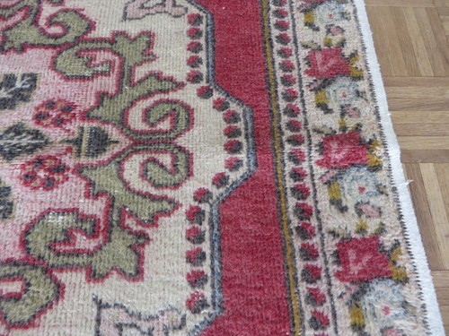 4'4 x 6'6 Hand Knotted Red Turkish Oushak Ushak Oriental Rug Wool G6325 - Picture 3 of 11