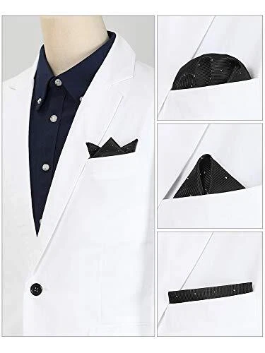  Мужские карманные квадраты классические атласные горошек однотонные один размер черные - Изображение 4 из 4