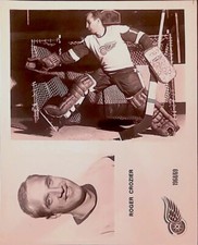 1968-69 ROGER CROZIER NHL HOCKEY GOALIE PHOTO DETROIT RED WINGS AHL OHA WHA WHL