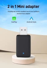 2025 Wired to Wireless Carplay Android Auto 2in1 Mini Adapter Dongle Auto