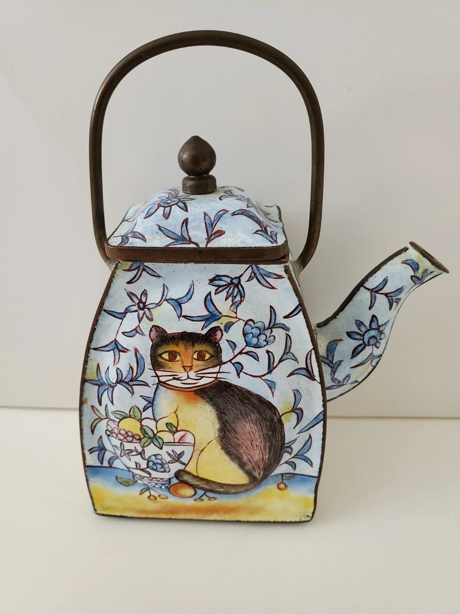 Kitty Miniature Enamel Teapots