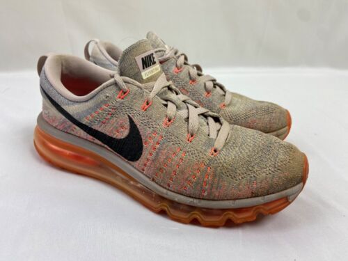 Nike Womens Flyknit Air Max 620659-508 Gray Running Shoes Sneakers Size 8 - Afbeelding 1 van 6