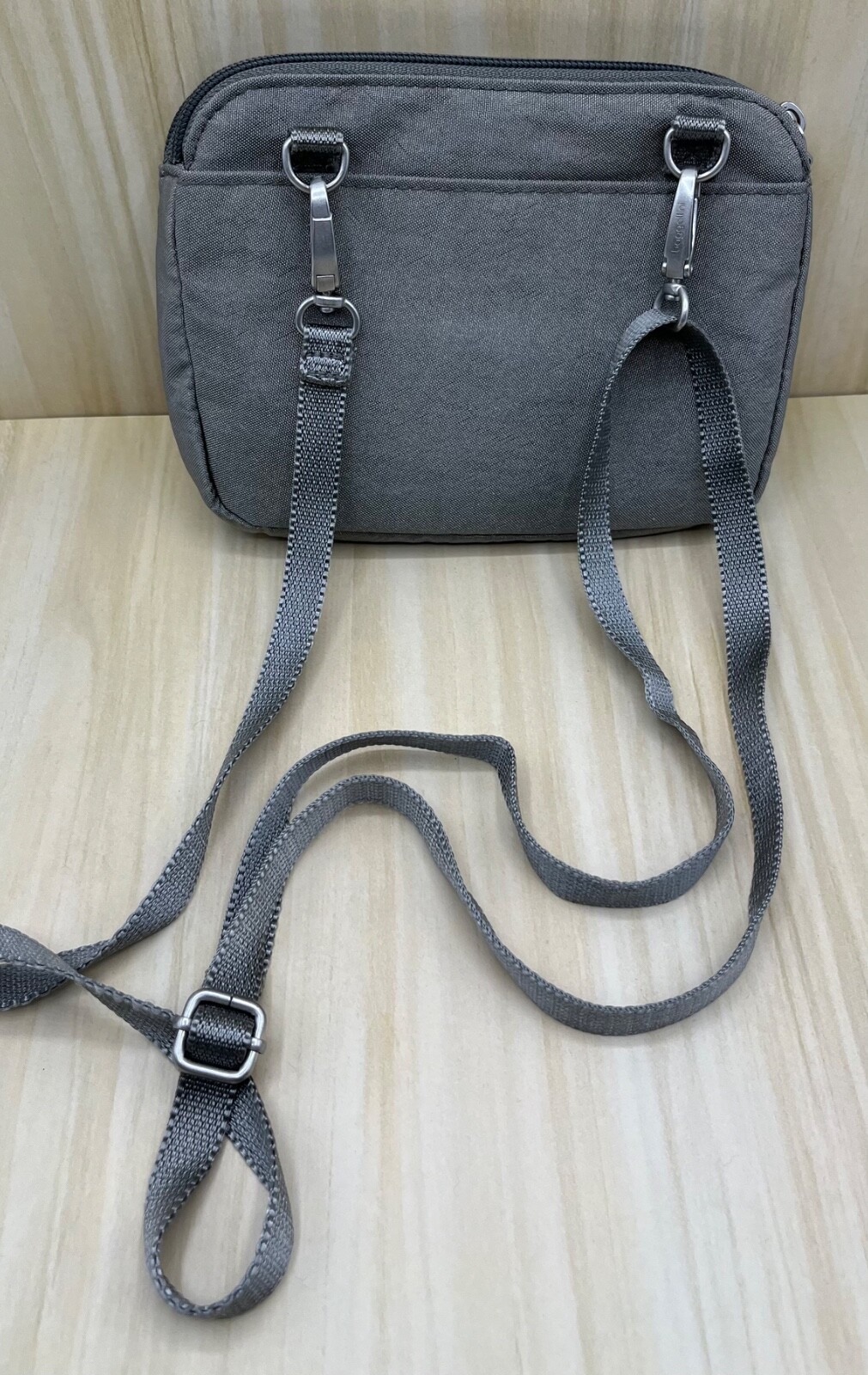 Baggallini Double Zip Gray Adjustable Crossbody A… - image 2