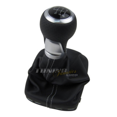 Original S-Line Schaltknauf Alu Knauf 6-Gang Leder Manschette für Audi