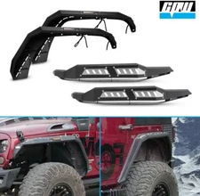 4PC Steel Front & Rear Fender Flares Set For 2007-2018 Jeep Wrangler JK JKU Duty
