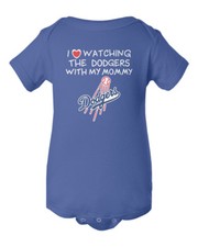 Los Angeles Dodgers Love Watching With Mommy Baby Short Sleeve Bodysuit
