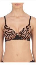 NATORI Bliss Perfection Bra Caramel Zebra Print 32D NWT ai