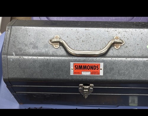 Vintage Simmonds Model 500641 Heavy Duty Metal Tool Box, Simmonds Industries - Picture 2 of 4