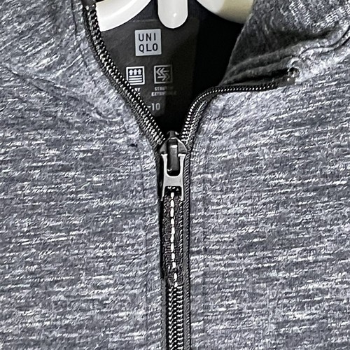 Boy's Uniqlo Hoodie Hoody Gray Gray Dry Fit Full Zip Athletic Sweater Shirt - Picture 5 of 10
