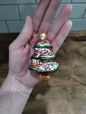 Macy's Holiday Lane Molded Glass Christmas Tree 3.5" Ornament
