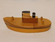 Prison Folk Art Maine State Correctional Facility  - Handcrafted Wood Tug Boat