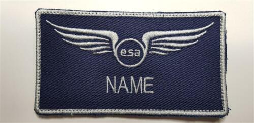 ESA PILOT WING NAMETAG BESTICKT MIT WUNSCHNAMEN AUFNÄHER PATCH SPACE KARNEVAL  - Picture 1 of 1