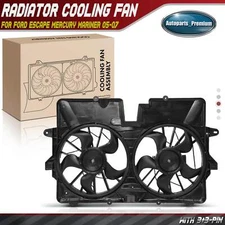 New Dual Engine Radiator Cooling Fan w/ Shroud Assembly for Ford Escape Mercury