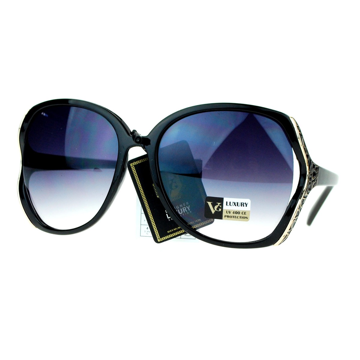Oversized Square Sunglasses, UV Protected Lenses, Plastic Frames Luxury Oversized Square Sunglasses Unisex – Black Frame  main image 2