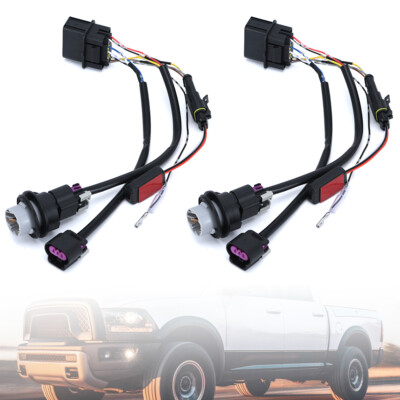 2X Projector Headlight Converter Wiring Adapter For 2013-2018 Ram 1500 2500 3500