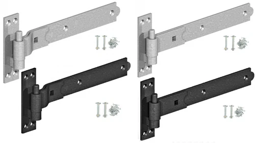 Hook and Band Hinges Heavy Duty Gate Shed Stable Shed Door Galvanised or Black