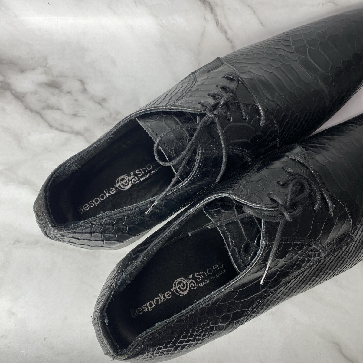 Cerruti Black Mens Italian Leather Oxford Dress Shoes/ Made 