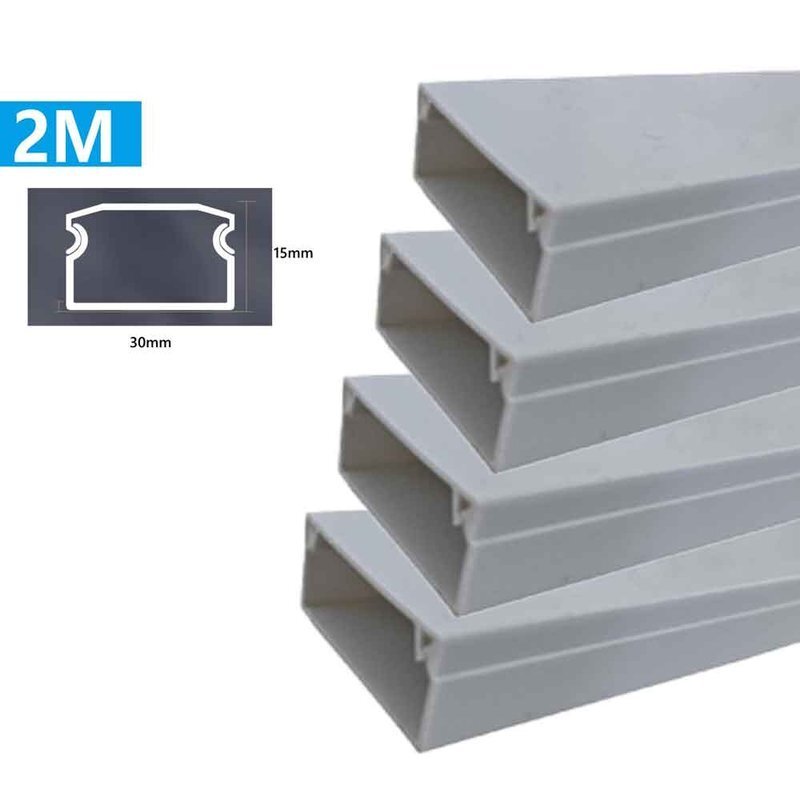 8 Metri Canaline Passacavi In PVC Con Biadesivo e Coperchio 30mm*15mm Bianco - 4