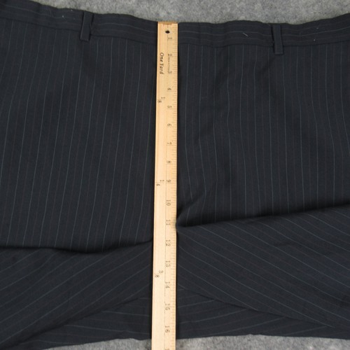 Reed St James Pants Mens 44x32* Blue Pinstripe Flat Front Wool Blend Dress Pants - Picture 6 of 16