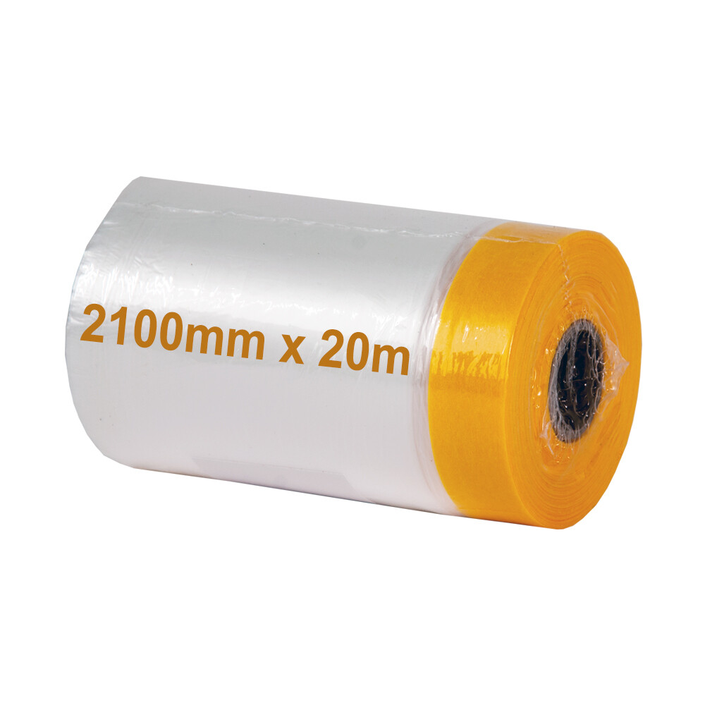 Goldband - Masker Abdeckfolie mit Klebeband 2100 mm x 20 m Abkleben und Abdecken