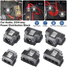2pcs Universal 2/3/4 Way Power Distribution Block Car Audio Amp Connector 10AWG